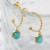 Серьги Висячие кольца-цепочки с бирюзовым камнем CJL46845