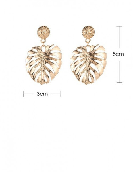 Массивные серьги в форме тропических листьев U85269