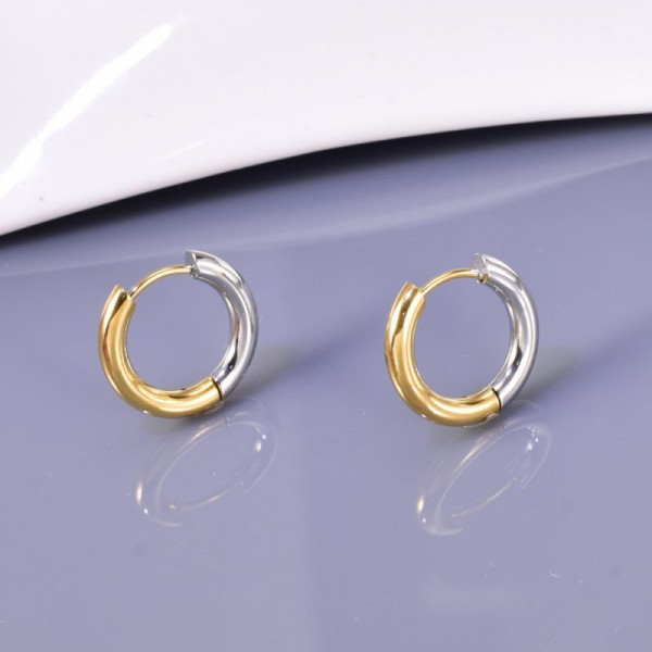 Двухцветные серьги-кольца CJH14850