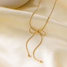 Колье-галстук с изящным бантом CJH15823