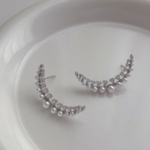 Серьги-клаймберы «Жемчужная дуга» N00530