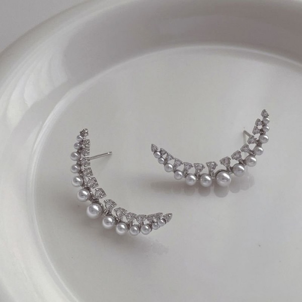 Серьги-клаймберы «Жемчужная дуга» N00530