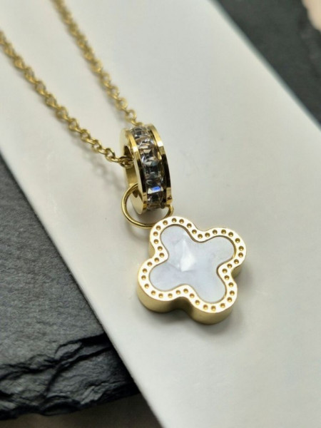 Колье медицинская сталь с напылением золотом J10812CJJ