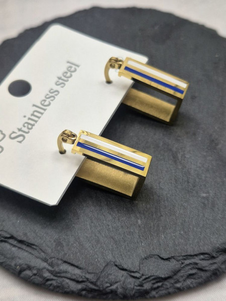 Прямоугольные стальные серьги-конго с прорезями J11287CJJ