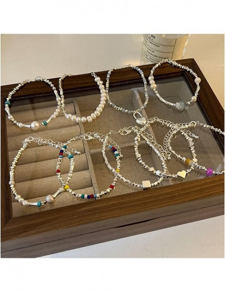 Браслет комбинированный с жемчугом и бирюзой Z98303