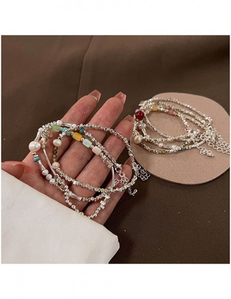 Браслет комбинированный с жемчугом и бирюзой Z98303