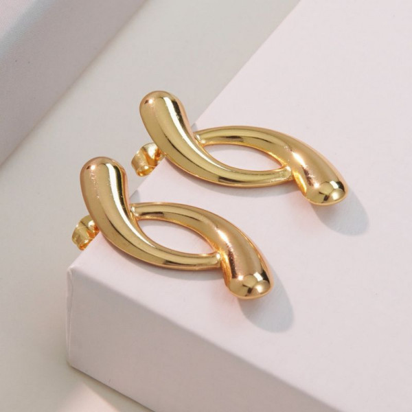 Серьги-пусеты Изогнутые петли CJQ34312