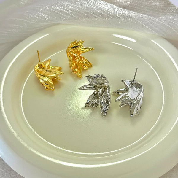 Серьги ювелирный сплав листья 1J11733CJJ