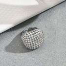 Кольцо широкое с паве из белых кристаллов CJT17311