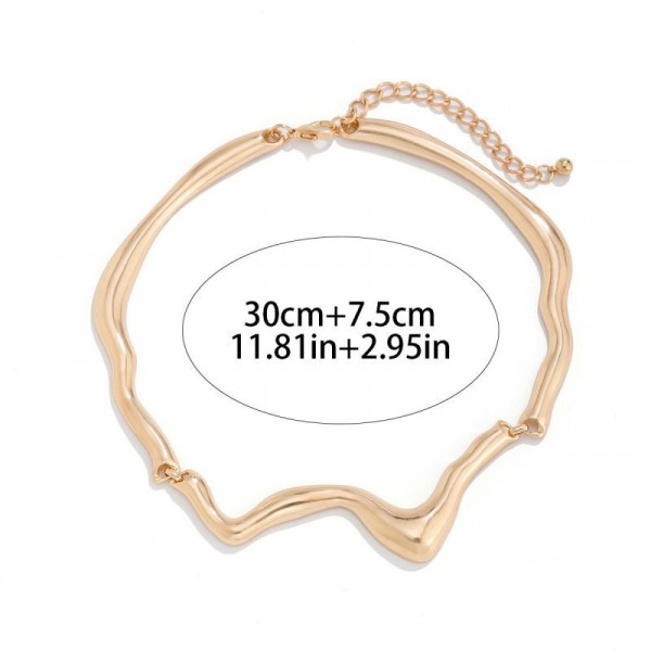 Шейный обруч геометрический с ломаными линиями в стиле панк CJH90813