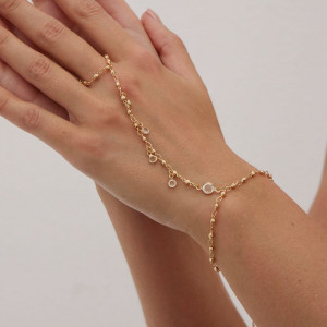 Браслет слейв капли солнца на изящной цепи CJN52085