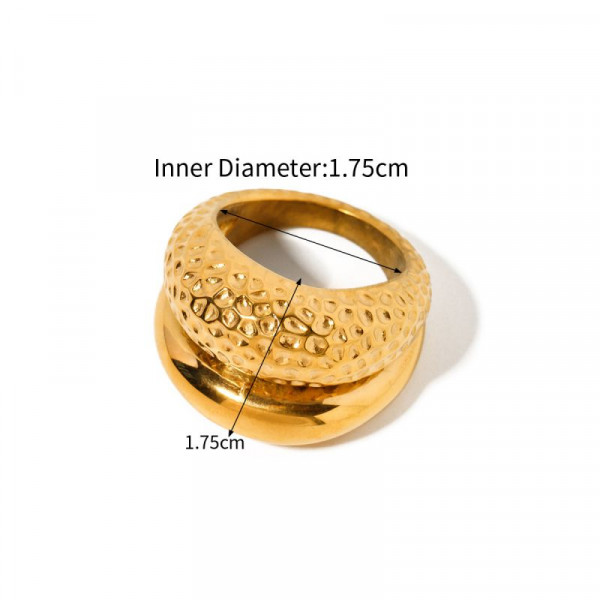 Массивное широкое кольцо с комбинированной фактурой CJC38029