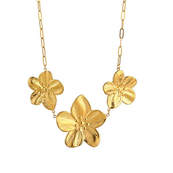 Золотистая цепочка с цветами лотоса CJL81864