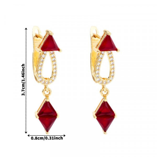 Серьги-капли с геометрическими кристаллами CJH97462