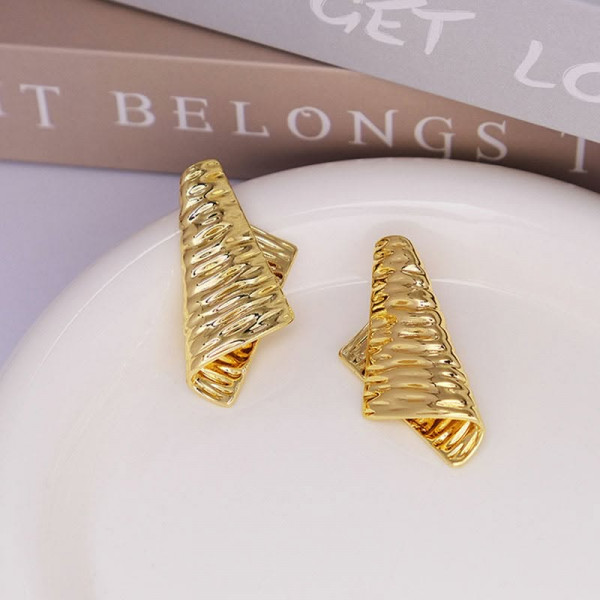 Объемные серьги-ракушки «Золотая волна» 1J11734CJJ