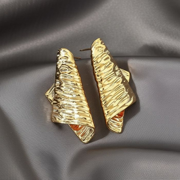 Объемные серьги-ракушки «Золотая волна» 1J11734CJJ