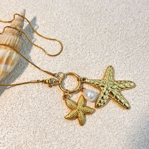 Золотистая цепочка с крупной морской звездой CJM59633