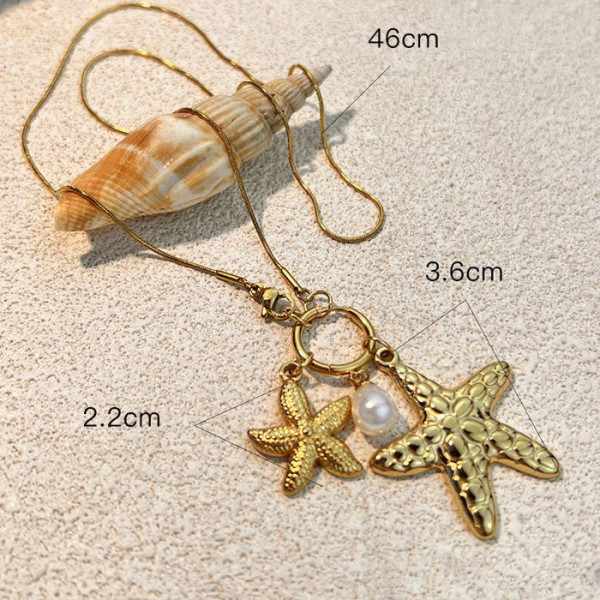 Золотистая цепочка с крупной морской звездой CJM59633