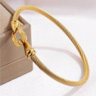 Браслет жесткий витой с декоративным узлом CJR61814