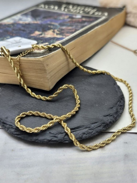 Колье медицинская сталь с напылением золотом J11285CJJ