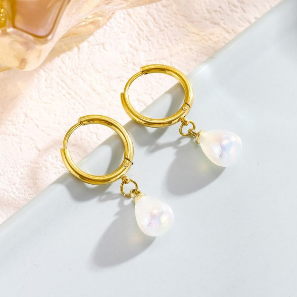 Серьги-конго с опаловыми каплями CJG24791