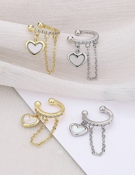 Кафф с подвеской-сердцем и цепью золото Z05799