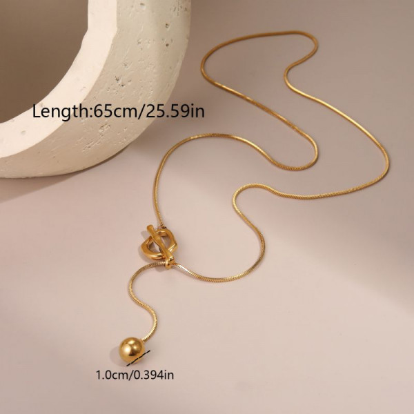 Колье-галстук с Т-образной застежкой и тонкими цепочками CJR63510