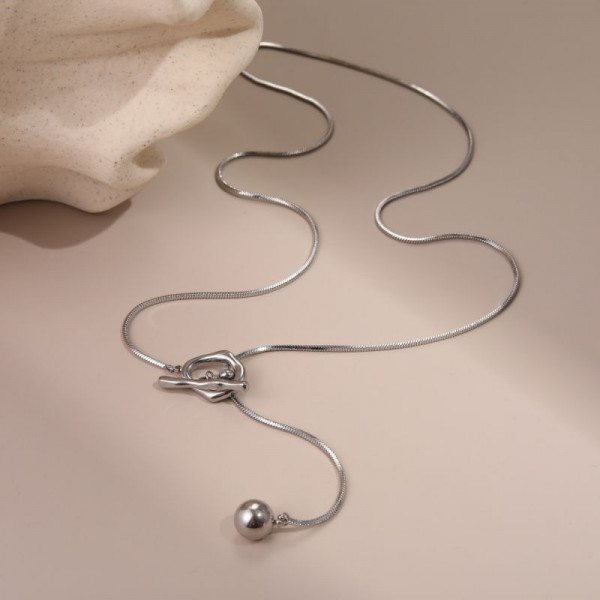 Колье-галстук с Т-образной застежкой и тонкими цепочками CJR63510