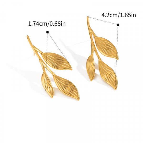 Серьги-пусеты «Золотые ветви» CJN49659