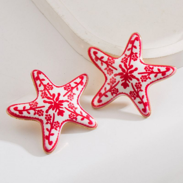 Оригинальные серьги-пусеты морские звезды CJN97871
