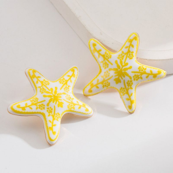 Оригинальные серьги-пусеты морские звезды CJN97871