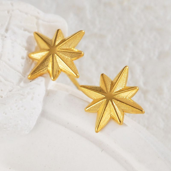 Серьги-пусеты Полумесяцы фактурные CJL35127