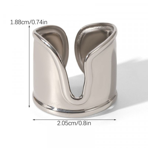 Разомкнутое широкое стальное кольцо с вогнутым профилем CJP89706