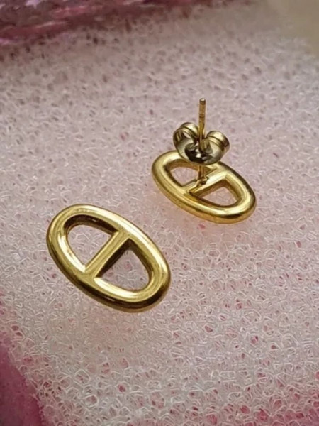 Стальные серьги-пусеты матовое золото CD 1J10126(CJJ)