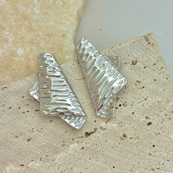 Серебристые абстрактные серьги-пластины 1J11735CJJ