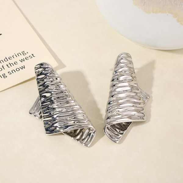 Серебристые абстрактные серьги-пластины 1J11735CJJ