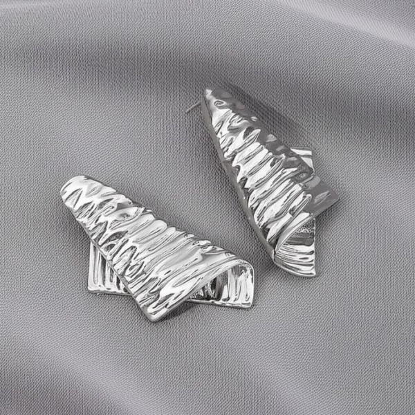 Серебристые абстрактные серьги-пластины 1J11735CJJ