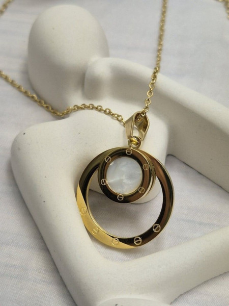 Колье медицинская сталь с напылением золотом J10815CJJ