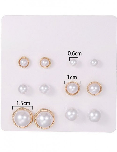 Большой набор классических пусет с белым жемчугом разного диаметра Z28997