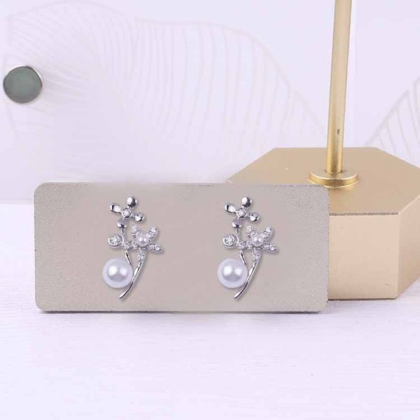 Серьги медь с напылением платиной J10690CJJ