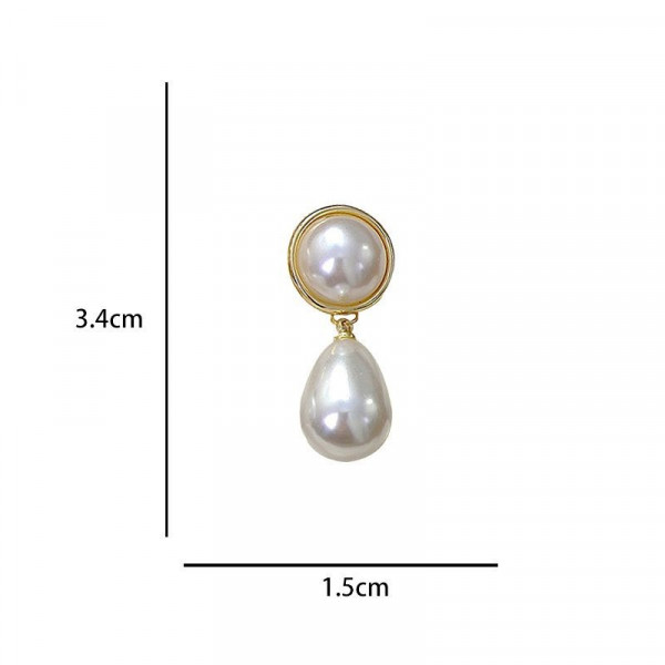 Серьги пусеты с крупными барочными жемчужинами в оправе CJD60456