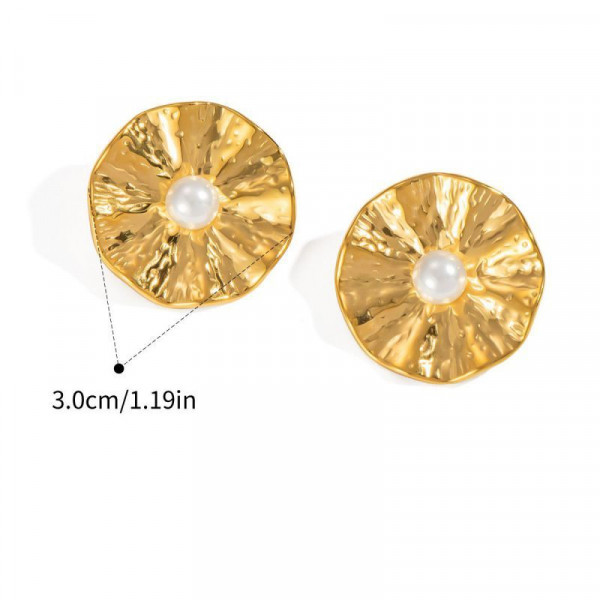 Серьги-пусеты Диски «Жатый металл» CJN49726