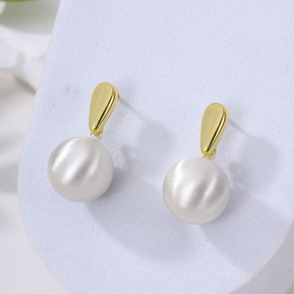 Серьги-пусеты с крупным жемчугом CJL32152