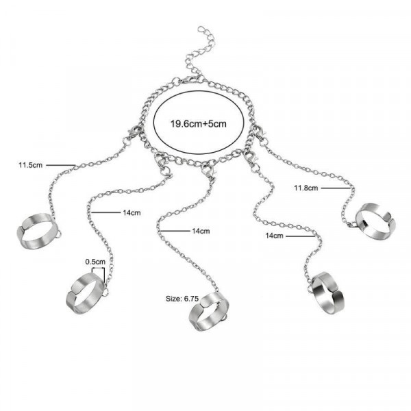 Слейв-браслет строгая геометрия с широкими кольцами CJF11367