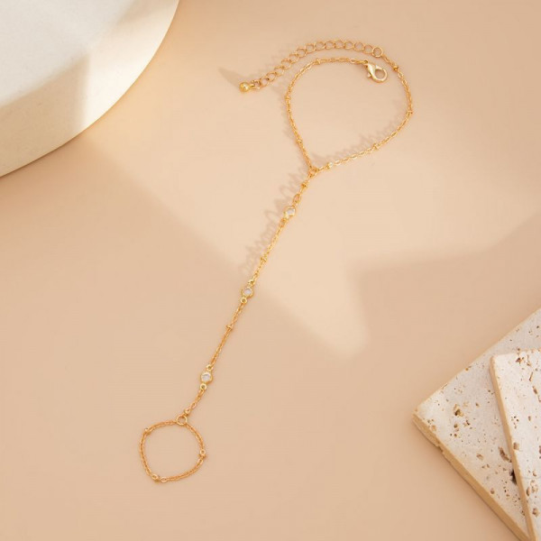 Браслет слейв лаконичный минимализм в золотом CJN52163