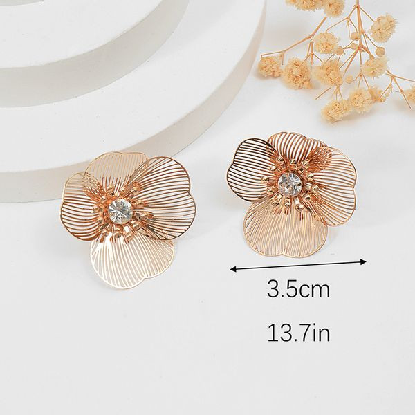 Воздушные пусеты Прозрачные цветы CJL85066