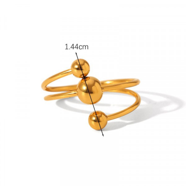 Набор узких колец с шариками и кристаллами CJL78713