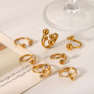 Набор узких колец с шариками и кристаллами CJL78713