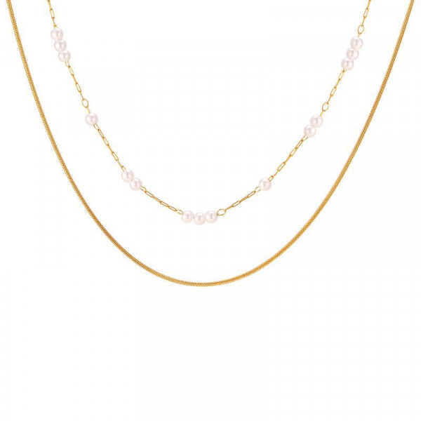 Двойная тонкая цепочка с элементами бисера CJH33445