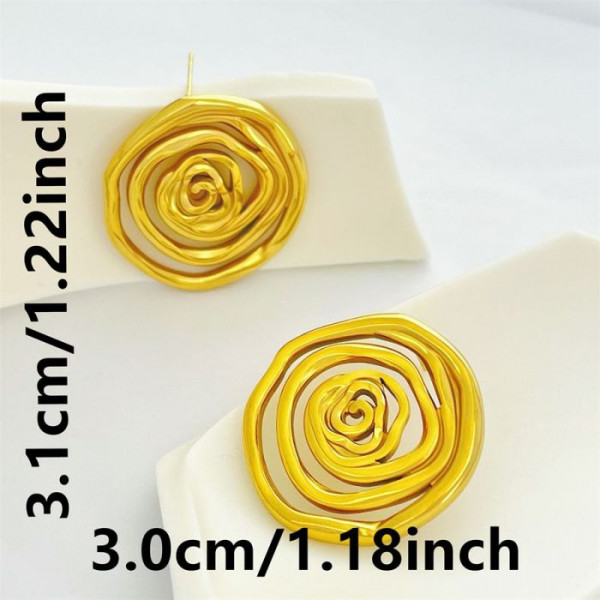 Серьги-пусеты Спирали плоские CJM67975